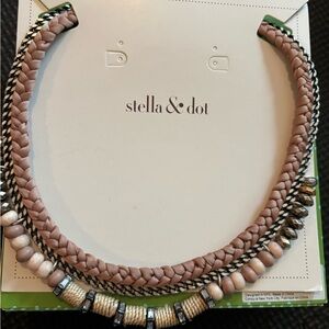 Stella & Dot Pink and Silver Statement Necklace